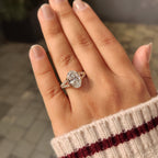 Oval Shaped Diamond Ring With Split Shank Band