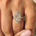 Dutch Marquise Diamond Ring In Halo Setting