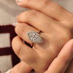 Dutch Marquise Diamond Ring In Halo Setting