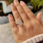 Dutch Marquise Diamond Ring In Halo Setting