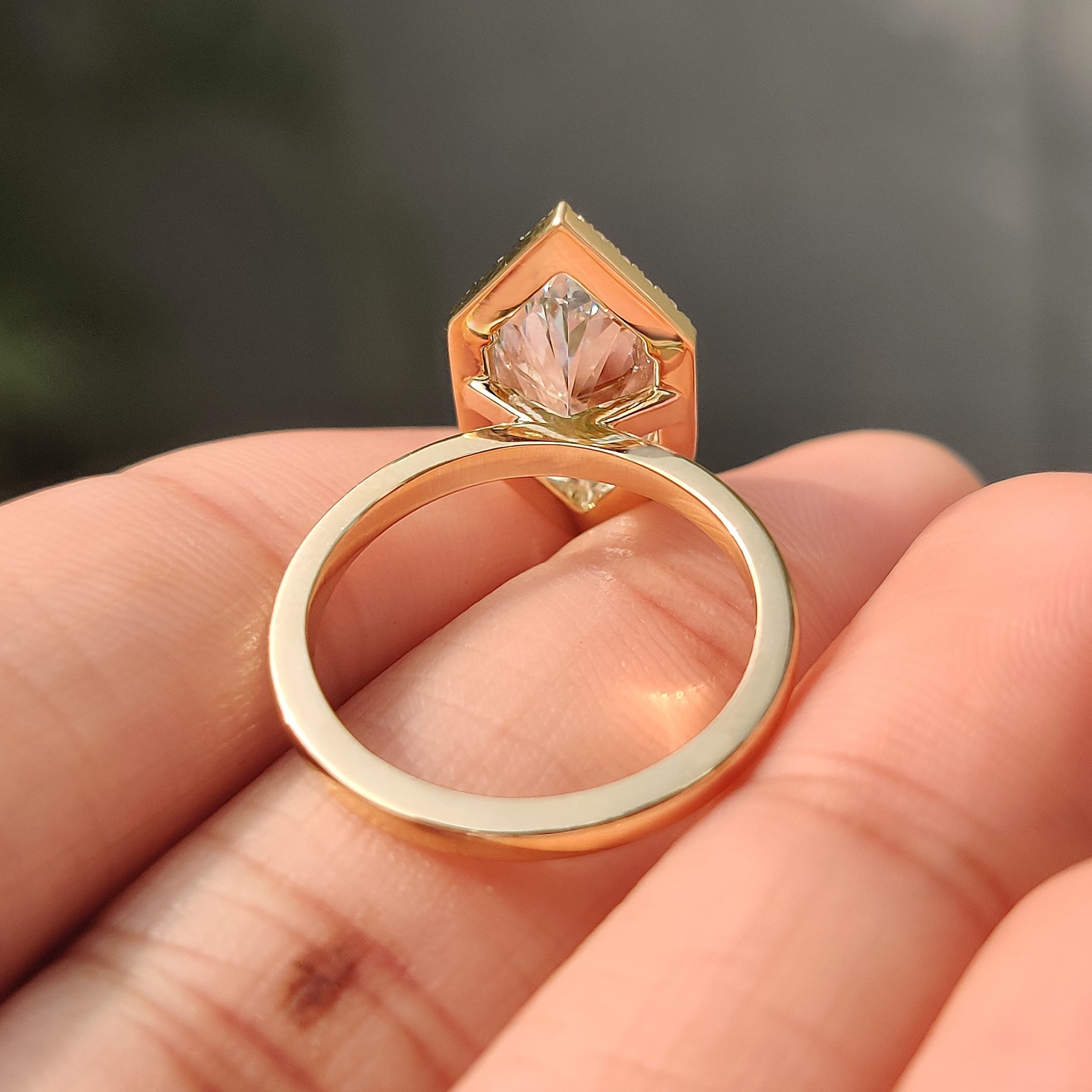 Dutch Marquise Diamond Ring In Halo Setting