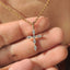 Cross Marquise Diamond Pendant with round in Bunny Ear