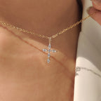Cross Marquise Diamond Pendant with round in Bunny Ear