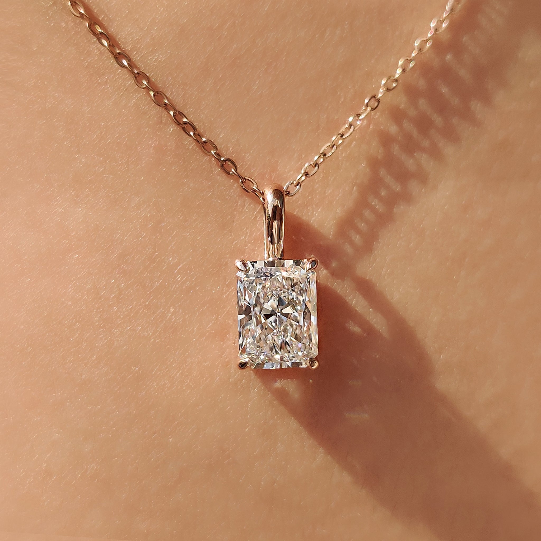 Radiant Cut Pendant Set In Four Claw Prong Main image