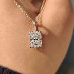 Radiant Cut Pendant Set In Four Claw Prong