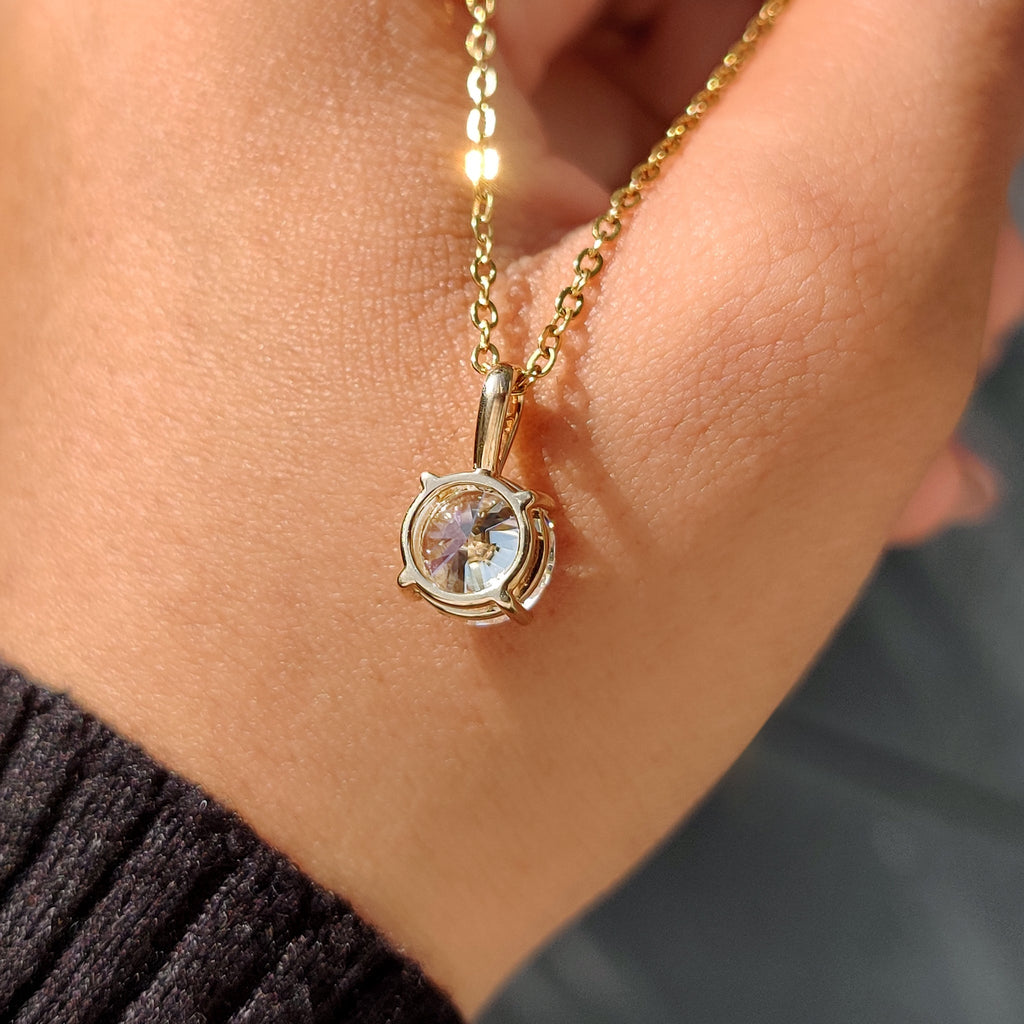 Round Diamond Pendant In Solitaire Setting