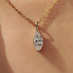 Solitaire Style Marquise Diamond Pendant