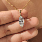 Solitaire Style Marquise Diamond Pendant