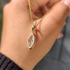 Solitaire Style Marquise Diamond Pendant