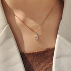 Oval Diamond Pendant With Four Claw prong