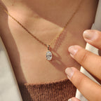 Oval Diamond Pendant With Four Claw prong