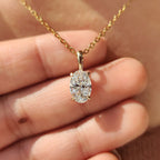 Oval Diamond Pendant With Four Claw prong