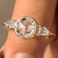 Round Rose Cut Bezel Setting Engagement Ring