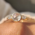 Round Rose Cut Bezel Setting Engagement Ring