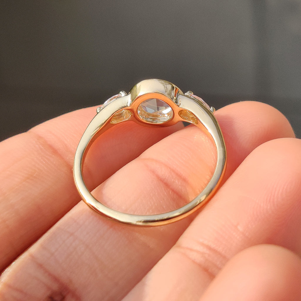 Round Rose Cut Bezel Setting Engagement Ring
