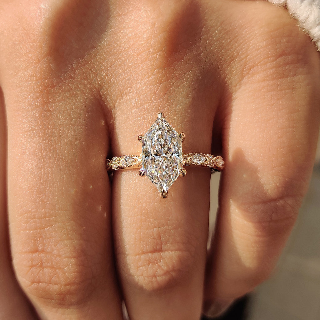 Dutch Marquise Vintage Diamond Engagement Ring
