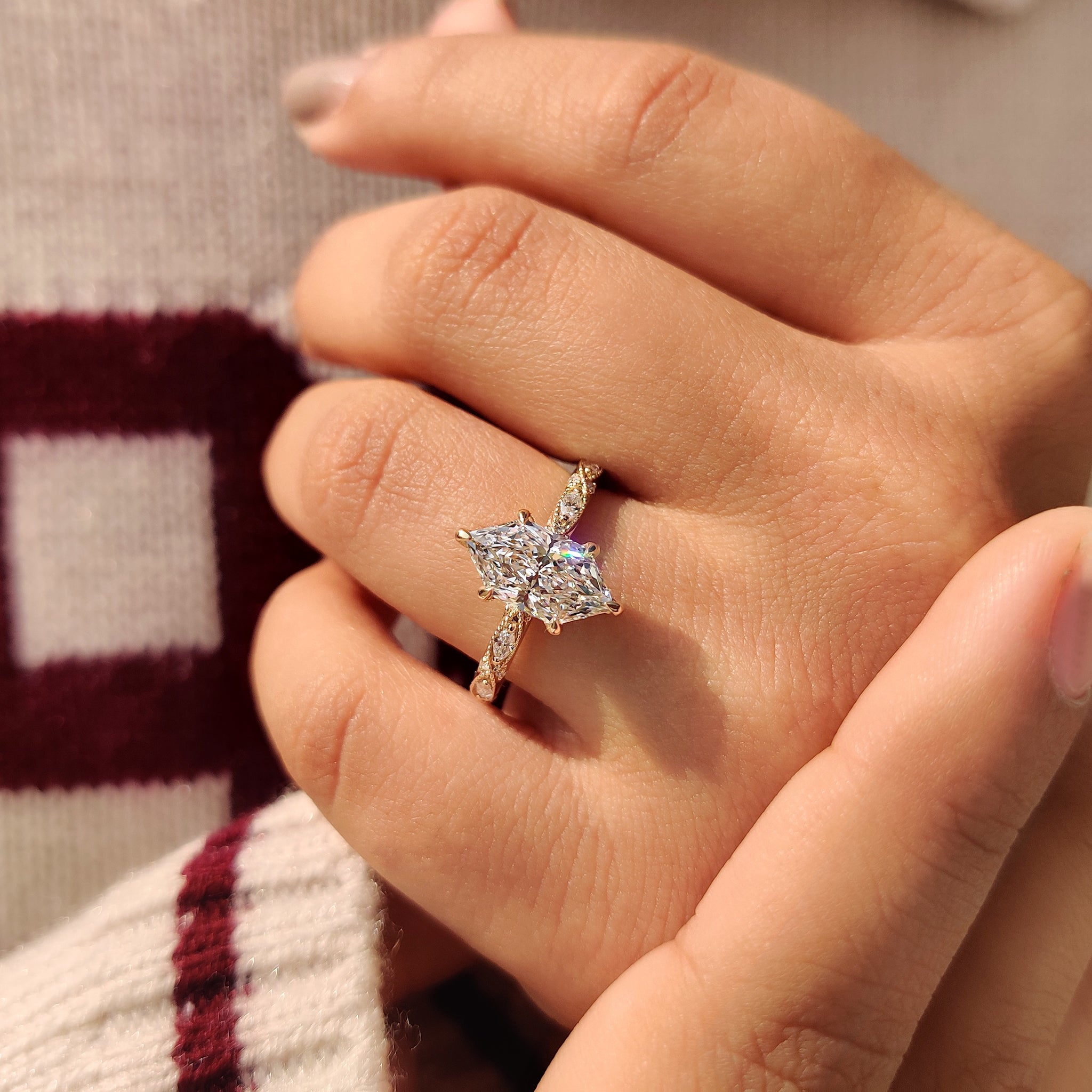 Dutch Marquise Vintage Diamond Engagement Ring