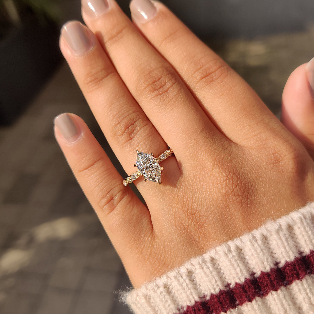 Dutch Marquise Vintage Diamond Engagement Ring