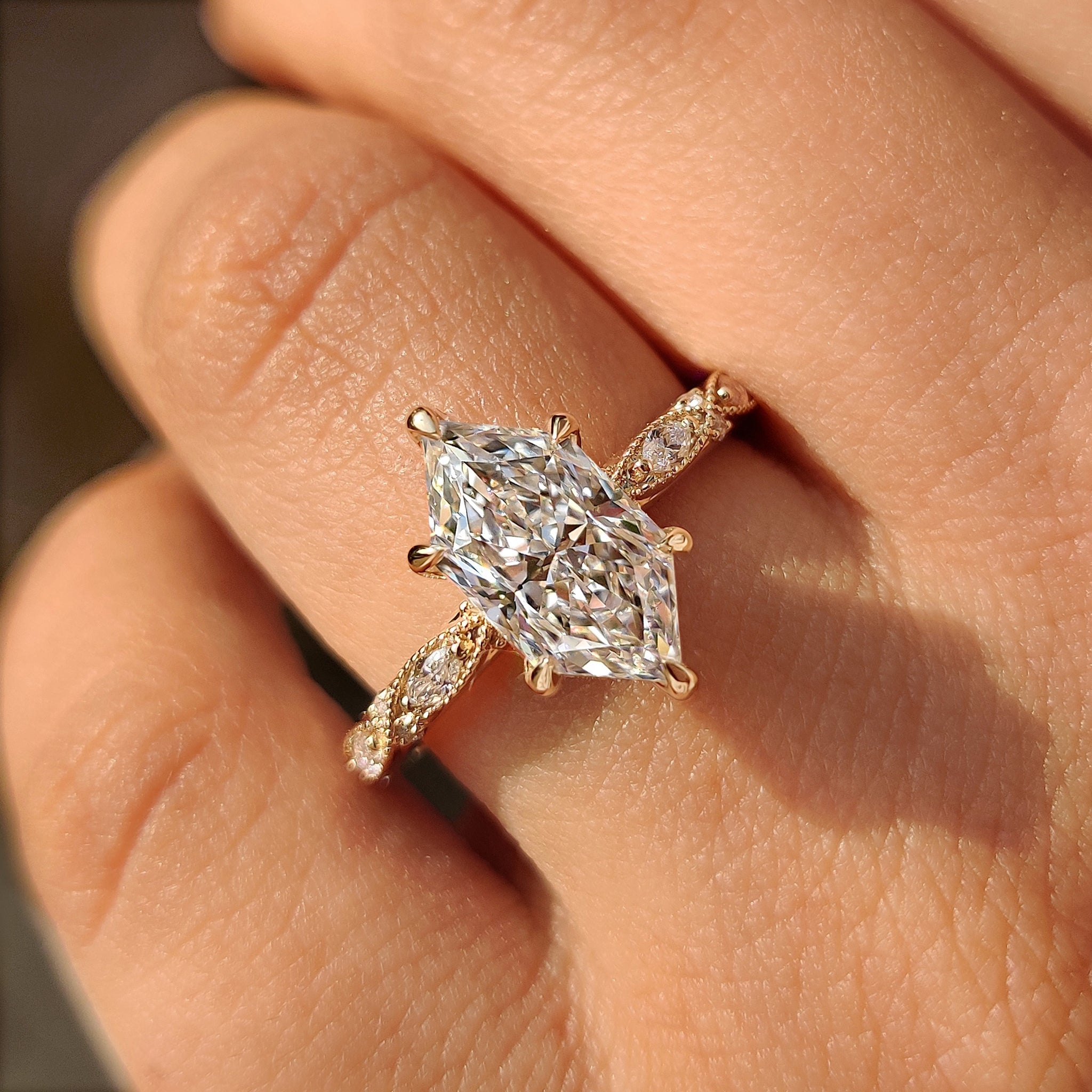 Dutch Marquise Vintage Diamond Engagement Ring