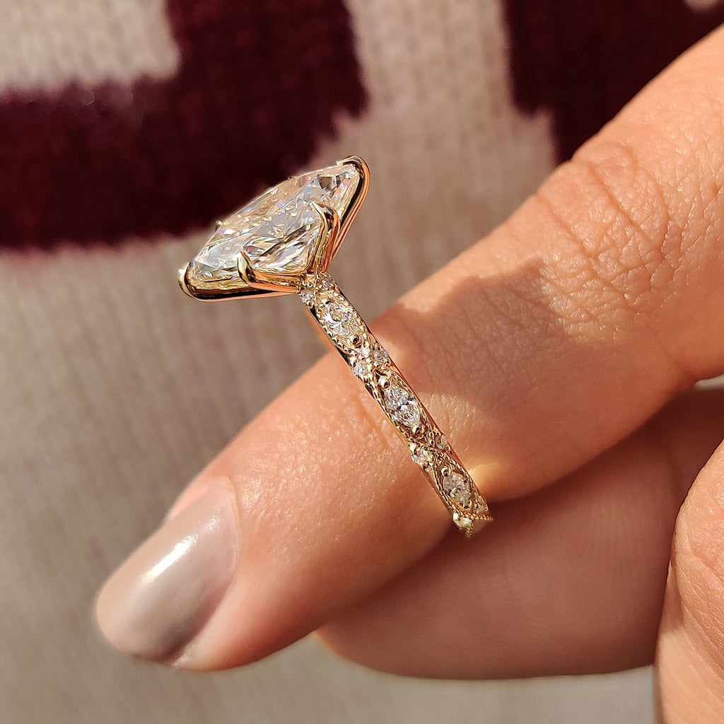 Dutch Marquise Vintage Diamond Engagement Ring