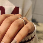 Hand Engraved Nature Inspired Emerald Diamond Ring