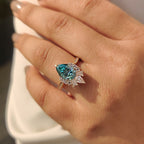 Green Pear Cut Vintage Cluster In Pave Style