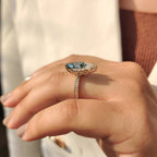 Green Pear Cut Vintage Cluster In Pave Style