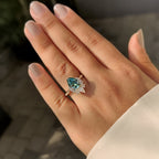 Green Pear Cut Vintage Cluster In Pave Style
