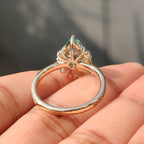 Green Pear Cut Vintage Cluster In Pave Style