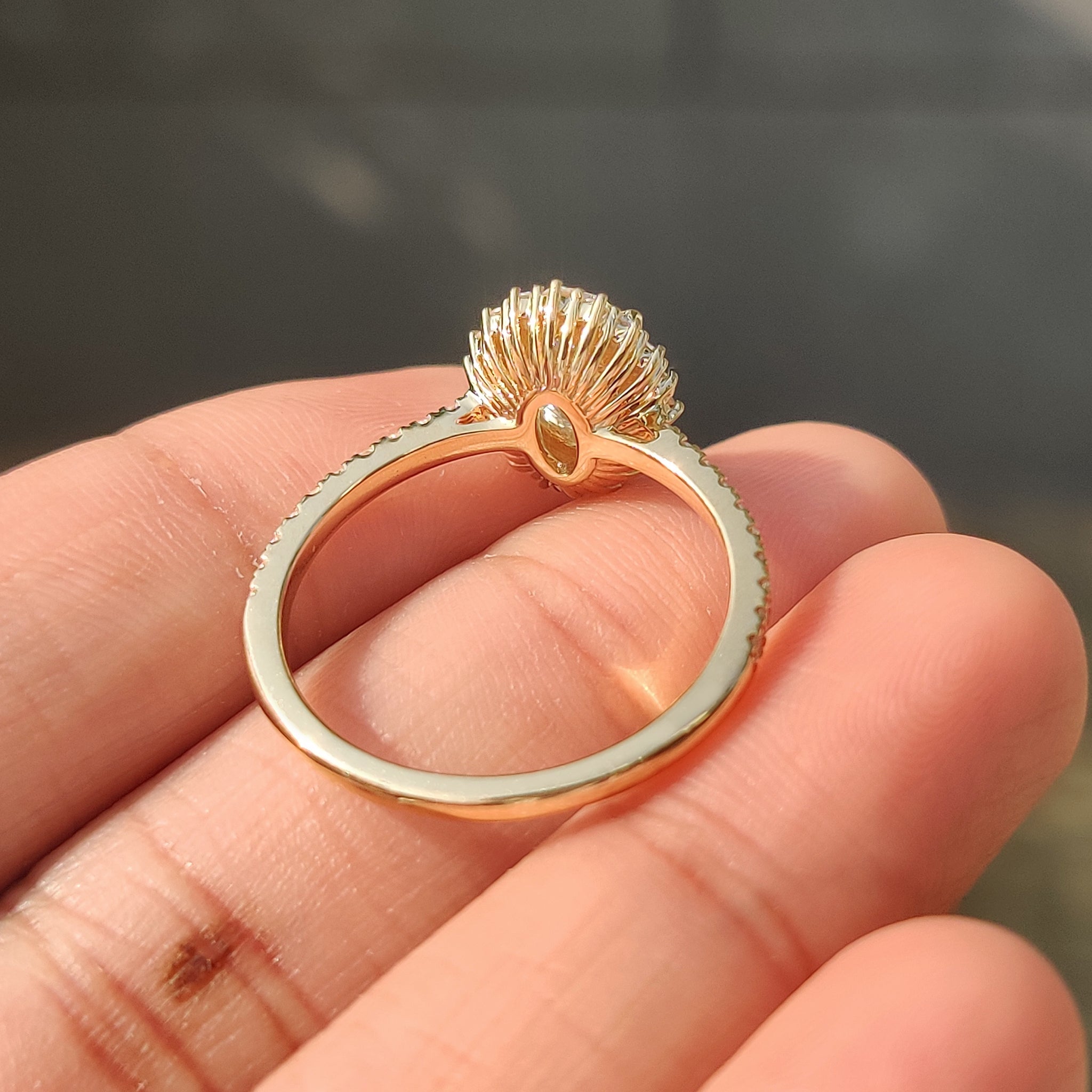 Oval Cut Diamond Ring With Halo And Pave Setting Secondary image