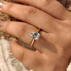 Cushion Old European Cut Diamond Ring in Solitaire Setting