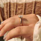 Cushion Old European Cut Diamond Ring in Solitaire Setting