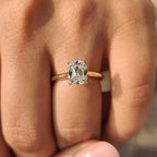 Cushion Old European Cut Diamond Ring in Solitaire Setting