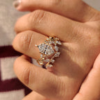 Nature Inspired Bridal Set With Dutch Marquise Ring