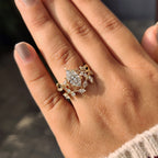 Nature Inspired Bridal Set With Dutch Marquise Ring