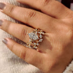 Nature Inspired Bridal Set With Dutch Marquise Ring