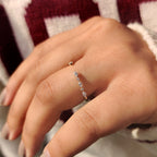 Round And Marquise Diamond Wedding Band
