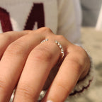Round And Marquise Diamond Wedding Band