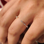 Round And Marquise Diamond Wedding Band