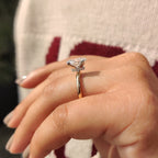 Two Tone Oval Cut Hidden Halo Engagement Ring