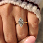 Solitaire Style Marquise Diamond Ring With Secure Claw Prong