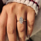 Solitaire Style Marquise Diamond Ring With Secure Claw Prong
