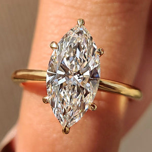 Solitaire Style Marquise Diamond Ring With Secure Claw Prong