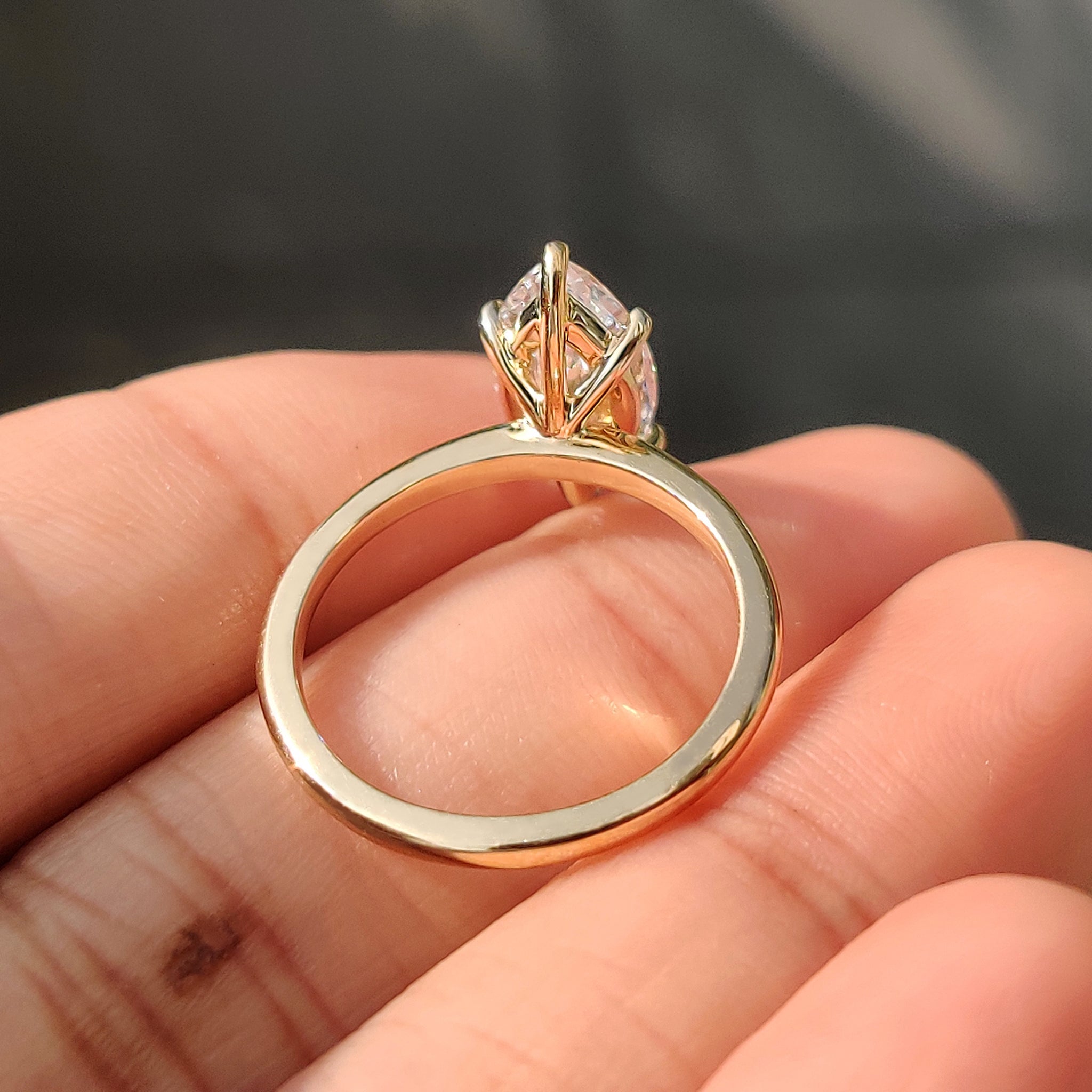 Solitaire Style Marquise Diamond Ring With Secure Claw Prong