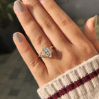 Nature Inspired Three Stone Marquise Engagement Ring