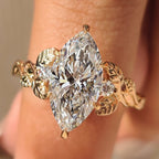 Nature Inspired Three Stone Marquise Engagement Ring