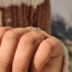 1 - 3 CT Blue Diamond Oval Engagement Ring in Pave Setting