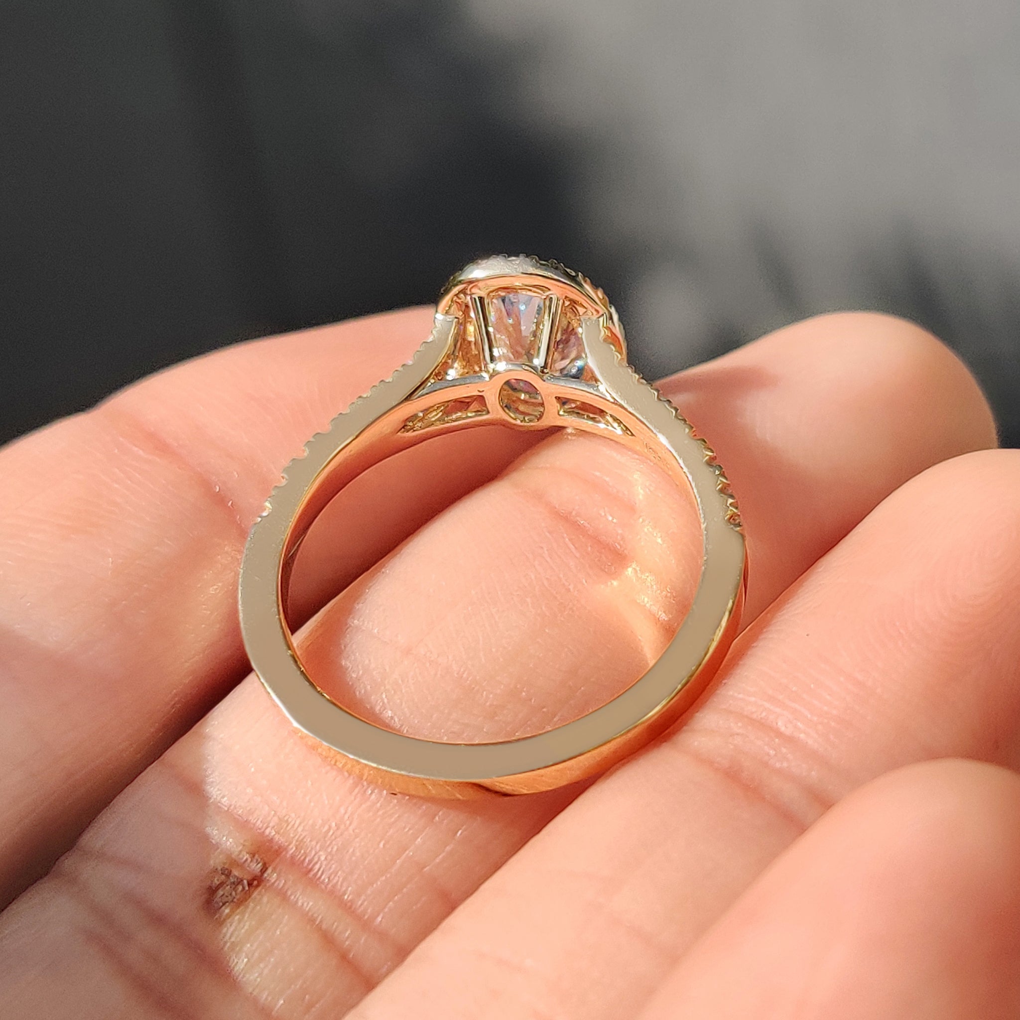 1 - 3 CT Blue Diamond Oval Engagement Ring in Pave Setting