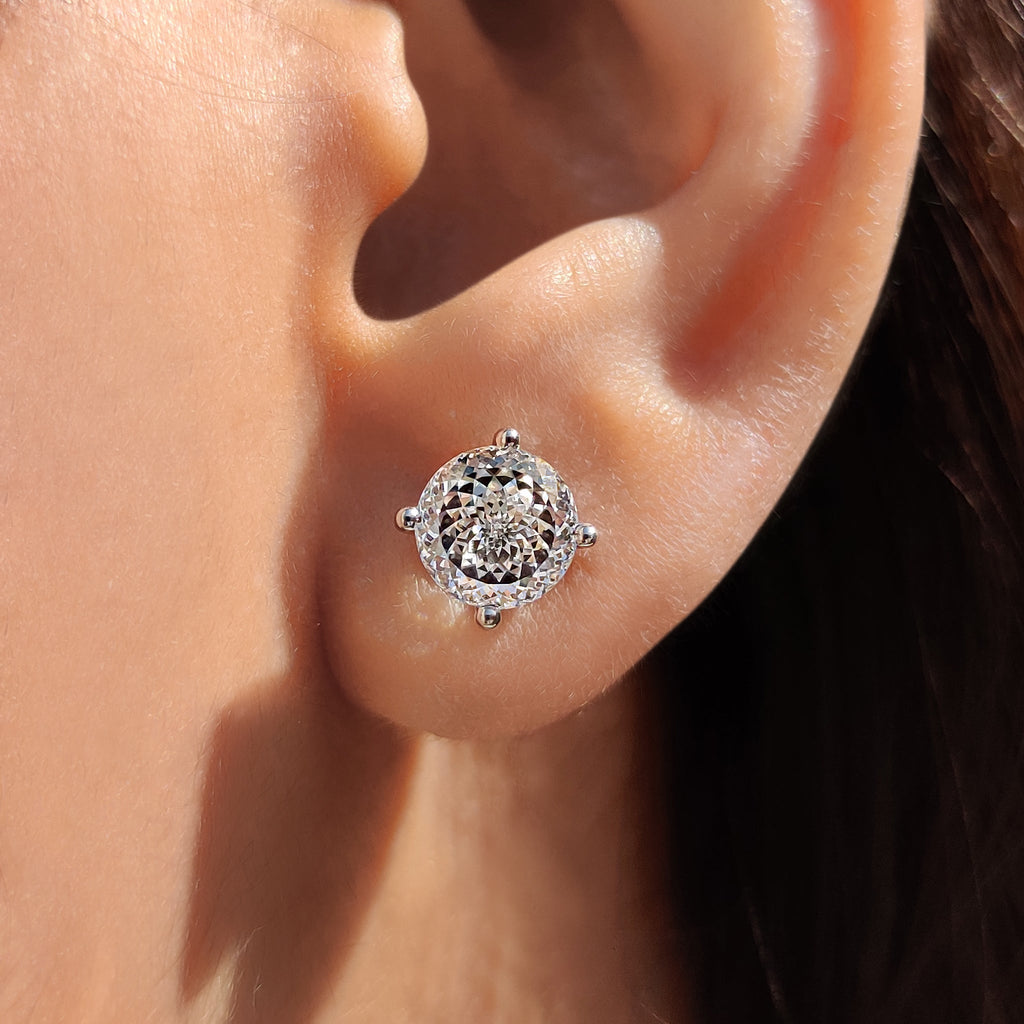 Lab Grown Diamond Portuguese Cut Diamond Earrings