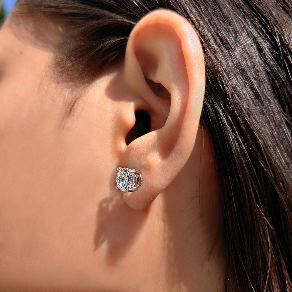 Lab Grown Diamond Portuguese Cut Diamond Earrings
